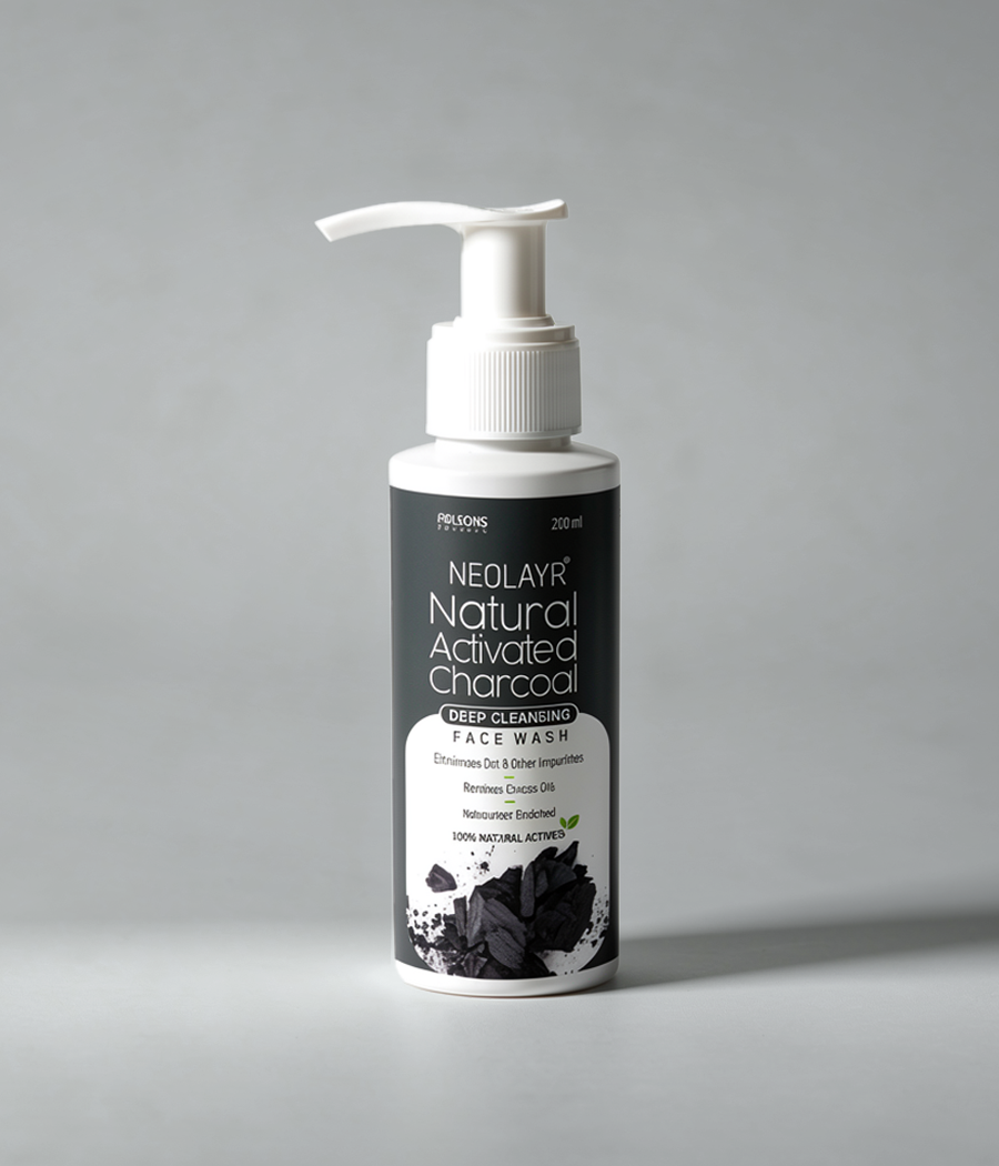 Neolayr Natural Activated Charcoal Deep Cleansing Face Wash