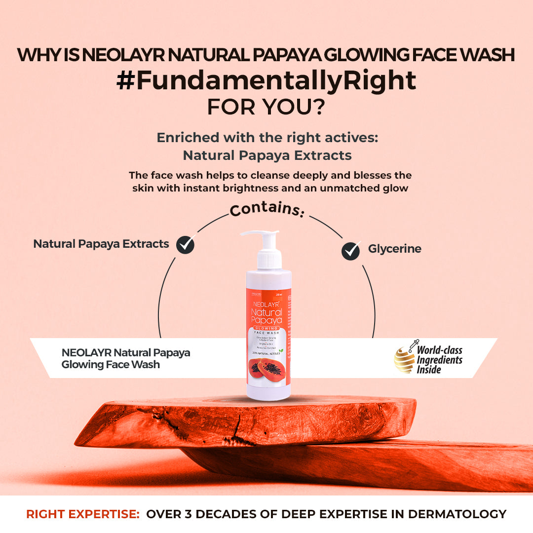 Neolayr Natural Papaya Glowing Face Wash 200 ml