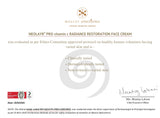 Neolayer Pro vitamin C radiance restoration face cream evaluation document with Mascot SpinControl branding.